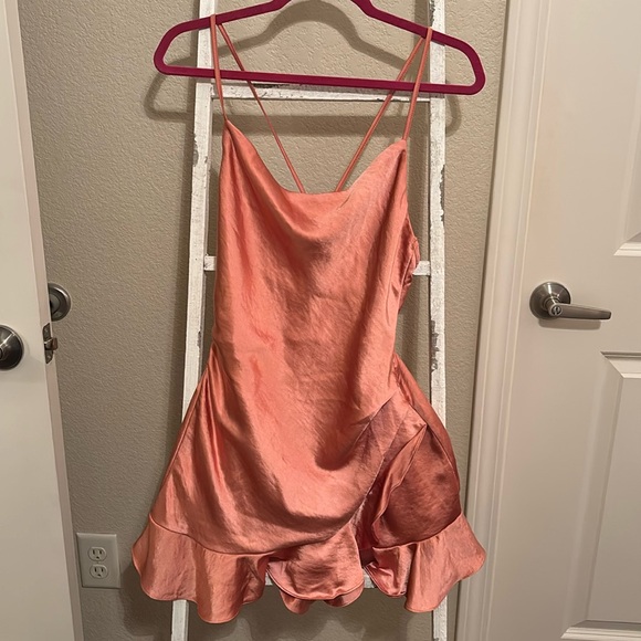 NWOT Coral Satin Romper - Picture 1 of 4